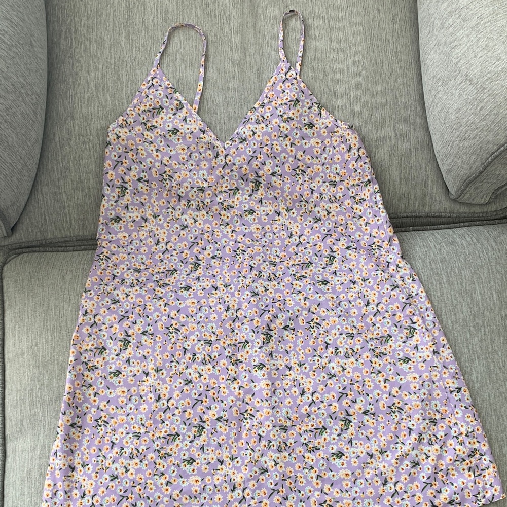 SHEIN Purple Floral Mini Dress